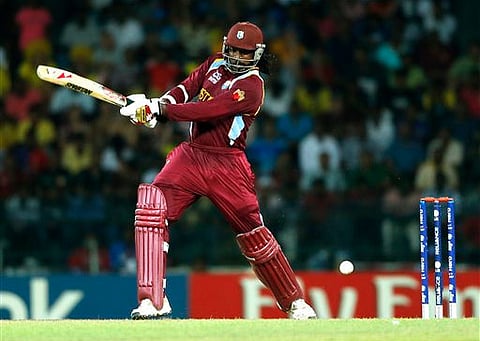 Chris Gayle lives upto his twitter remark