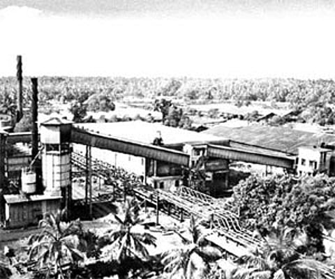 A panoramic view of the KMML factory alongside the green belt.