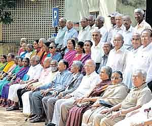 GOLDEN OLDIES: The first batch students of the College of Engineering and Government College of Technology, Coimbatore at the Diamond Jubilee Meet, in