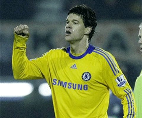 Michael Ballack celebrates his goal during the third round FA Cup match between Southend United and Chelsea and Southend (Photo: AP)