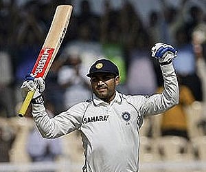 Virender Sehwag today became the third fastest Indian to score 6000 Test runs after Sachin Tendulkar and Sunil Gavaskar. (Photo / AP)