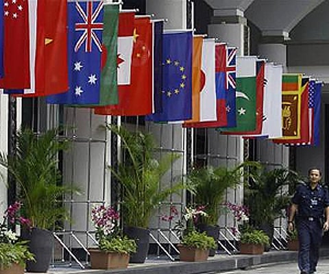 ASEAN flags in Singapore (File photo: Reuters)