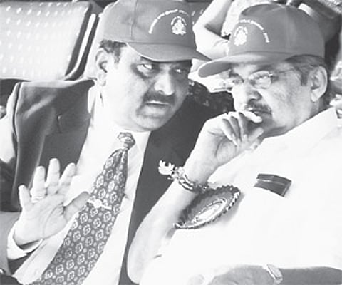 Home Minister VS Acharya and city police commissioner Shankar Bidari in Bangalore on Monday