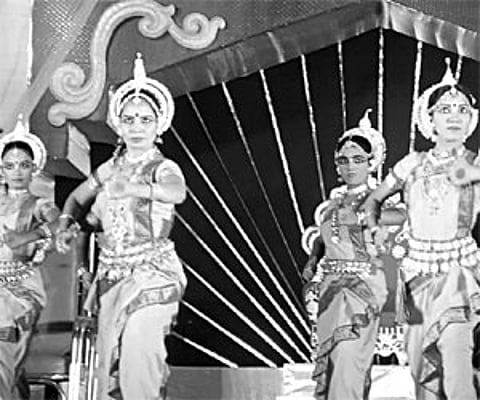 Artistes perform Odissi at the Dhanu Yatra in Bargarh on Monday.