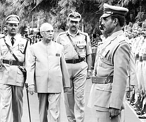 Governor HR Bharadwaj after the oath-taking ceremony at Raj Bhavan, in Bangalore on Monday