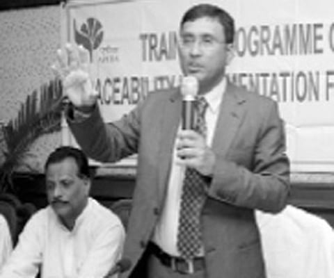 APEDA chairman Asit Tripathy addressing stakeholders at a training programme on the soon to be launched Traceability system for organic products, in B