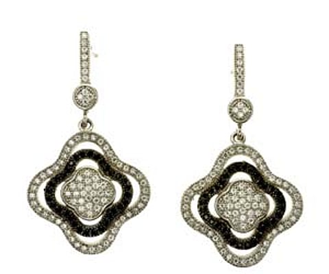 A pair of sterling silver earrings from The Real Effect Collection by Suveen Kapoor. (IANS Photo)