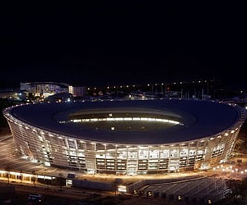 An aerial view of the Green Point Soccer stadium that will host a number of the 2010 World cup games, in Cape Town, South Africa. (File photo / AP)