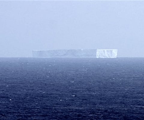 In this Nov. 5, 2009, photo provided by the Australian Antarctic Division, a large iceberg spotted off Macquarie Island, southeast of Australia. AP