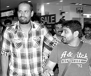 Indian batsman Yousuf Pathan at a promotional campaign at a mall in Mangalore on Sunday.
