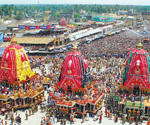 All roads lead to Puri as a sea of humanity descends on Grand Road to witness the annual Rath Yatra of the Trinity on Tuesday.