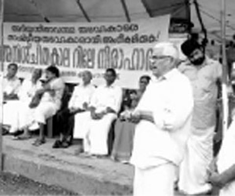 Express CPI(ML) all-India secretary M.S. Jayakumar inaugurating on Wednesday the relay hunger strike in front of the Secretariat demanding recognitio