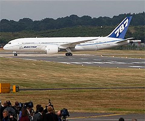 The Boeing 787 'Dreamliner' was seen outside the US fot the first time. (Photo: AP)