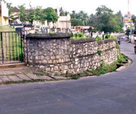 The portion of the cemetry which will be razed for road-widening works.