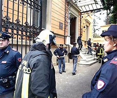 A pair of package bombs exploded at the Swiss and Chilean embassies in Rome on Thursday, injuring the two people who opened them. AP