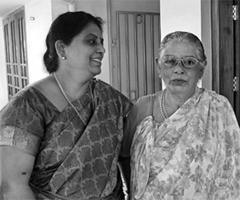 Tessy Thomas with mother Kunjamma Thomas at their residence at Thathampilly in Alappuzha on Wednesday