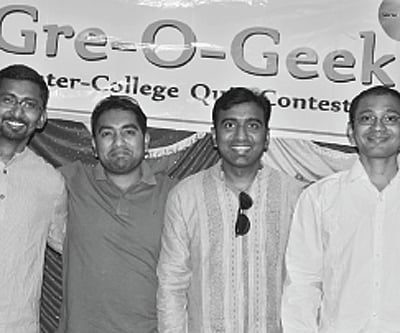 From L to R: Karthik Kumbham, Purushotham Reddy Punnam, Shashikanth (one of their financial bankers) and Venkatram Reddy Sureddy