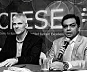 Hiral Sanghavi, MD Technophilia, with Ron Shell VP iCarnegie.