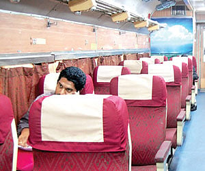 One of the compartments of the Secunderabad-Pune Shatabdi Express which was flagged off from Secunderabad on Monday.