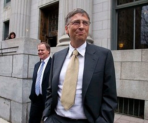 Microsoft co-founder and chairman Bill Gates leaves the Frank E. Moss federal courthouse in Salt Lake City, Monday, Nov. 21, 2011. (AP)