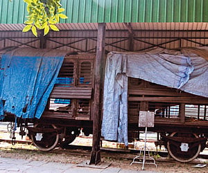 A bogie being restored