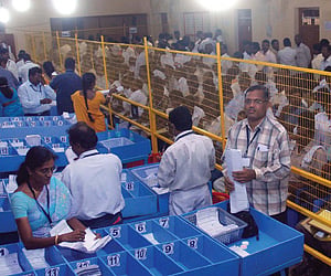 CRUCIAL MOMENTS: Counting in progress at the MTC Drivers’ Training Institute at Chromepet on Saturday.