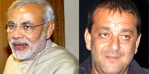 Narendra Modi (Pic: ENS), Sanjay Dutt (Pic: Sampurn Pix)
