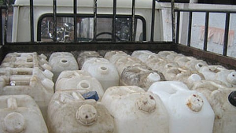 A view of illicit toddy cans.
