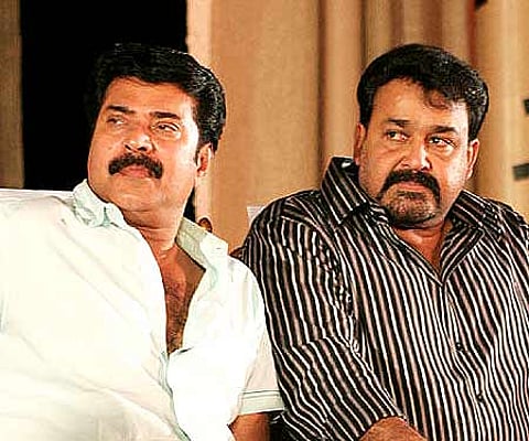 Malayalam actors Mammootty and Mohanlal - Express Photo by Rajeev Prasad.