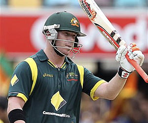David Warner reaches 50 runs during the first final match in the ODI series against Lanka | AP