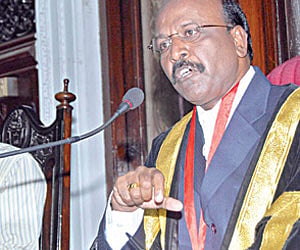 Mayor Subramanian speaks at the meet | Express