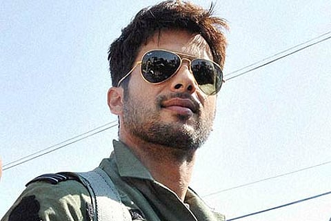 Bollywood actor Shahid Kapoor at Yelhanka air base in Bangalore (PTI Photo)