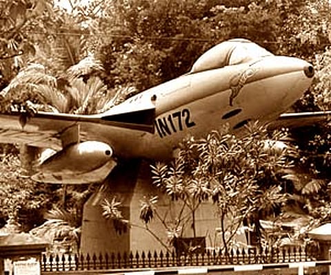 The Sea Hawk fighter aircraft at Changampuzha Park in Edappally | PK jeevan Jose