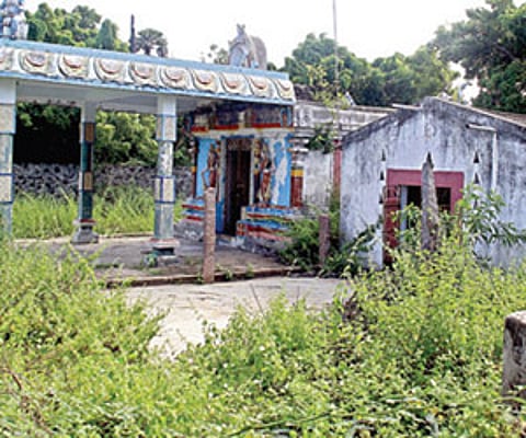 FEAR FACTOR: A temple in Karikattu Kuppam, Muttukadu lies unused after villagers abandoned it.