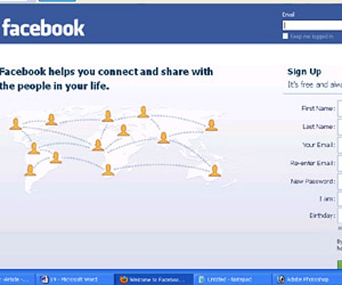 A screenshot of facebook wesite