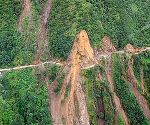 An aerial view of the Gangtok-Mangan highway. (Photo: AP)