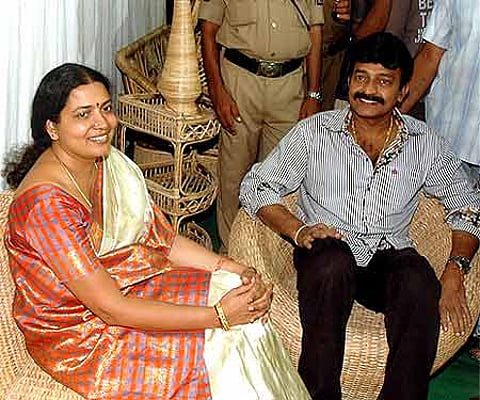 Actor Rajashekhar and wife Jeevitha - Express Photo by RK.