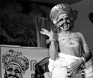Margi Madhu presenting Chakyarkoothu to mark the inauguration of Ranga Peedham in Tripunithura.
