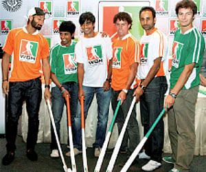 Six of the eight team captains participating in the WSH League during a press conference in Mumbai on Thursday | PTI
