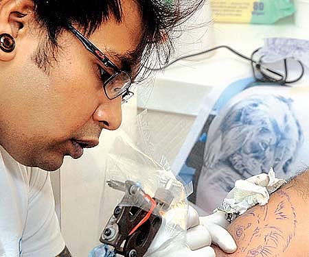 Sameer Patange at work (Express Photo by A Suresh Kumar)