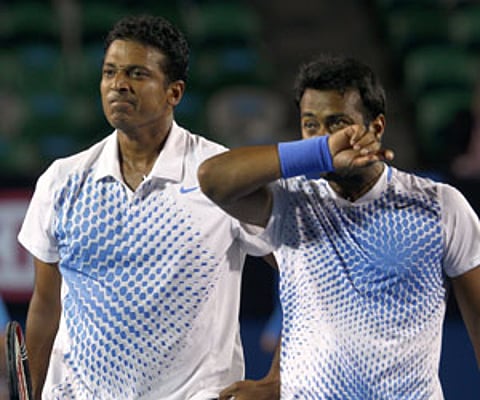Leander Paes and Mahesh Bhupathi of India. (Getty Images)