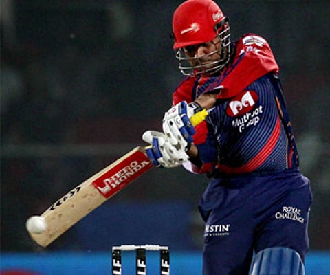 Virender Sehwag smashed an unbeaten 87 off 48 balls to help Delhi chase down Pune's target of 147 runs (PTI file photo)