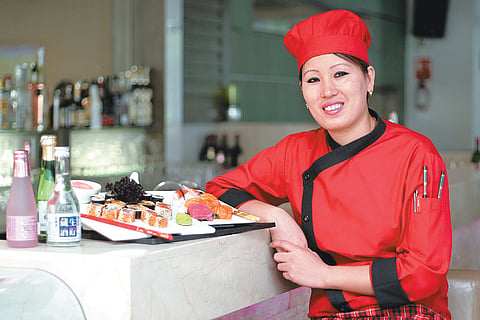 Jap-joy in a roll of sushi