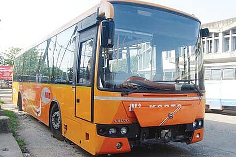 A damaged KSRTC low floor bus stacked away at the Ernakulam KSRTC Stand | Express
