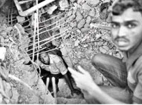 Through the rubble