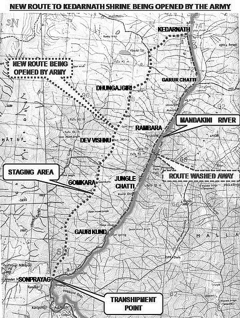 Army opening new route to Kedarnath temple