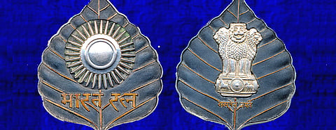 Bharat Ratna, the country's highest civilian award instituted in 1954, is given in recognition of exceptional service in any field of human endeavour. Image Courtesy bharat.co.in