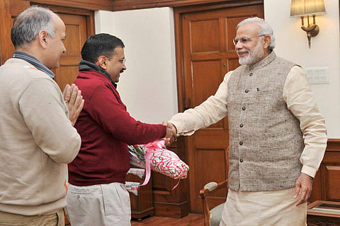 Delhi Chief Minister Arvind Kejriwal and Prime Minister Narendra Modi | File Photo