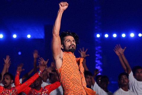 Kolkata Bollywood Actor Shahid Kapoor performs during the Pepsi IPL 2015 opening night event at the Salt Lake Stadium in Kolkata on Tuesday.