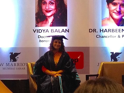 Actress Vidya Balan was conferred a Doctor of Arts Honoris Causa by Rai University June 1 at the J.W. Marriott International in appreciation of her contributions to Indian cinema and women’s empowerment over the last 10 years. | India-West